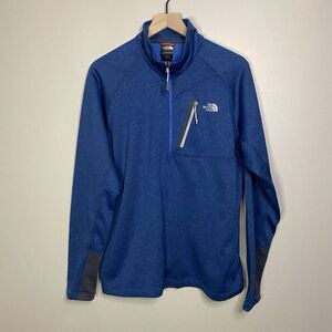 North Face Canyonlands Men’s Large Blue Fleece 1/4 Quarter Zip Pullover Sweater